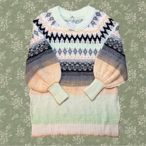 Free People Frozen Forest Oversized Knit Sweater